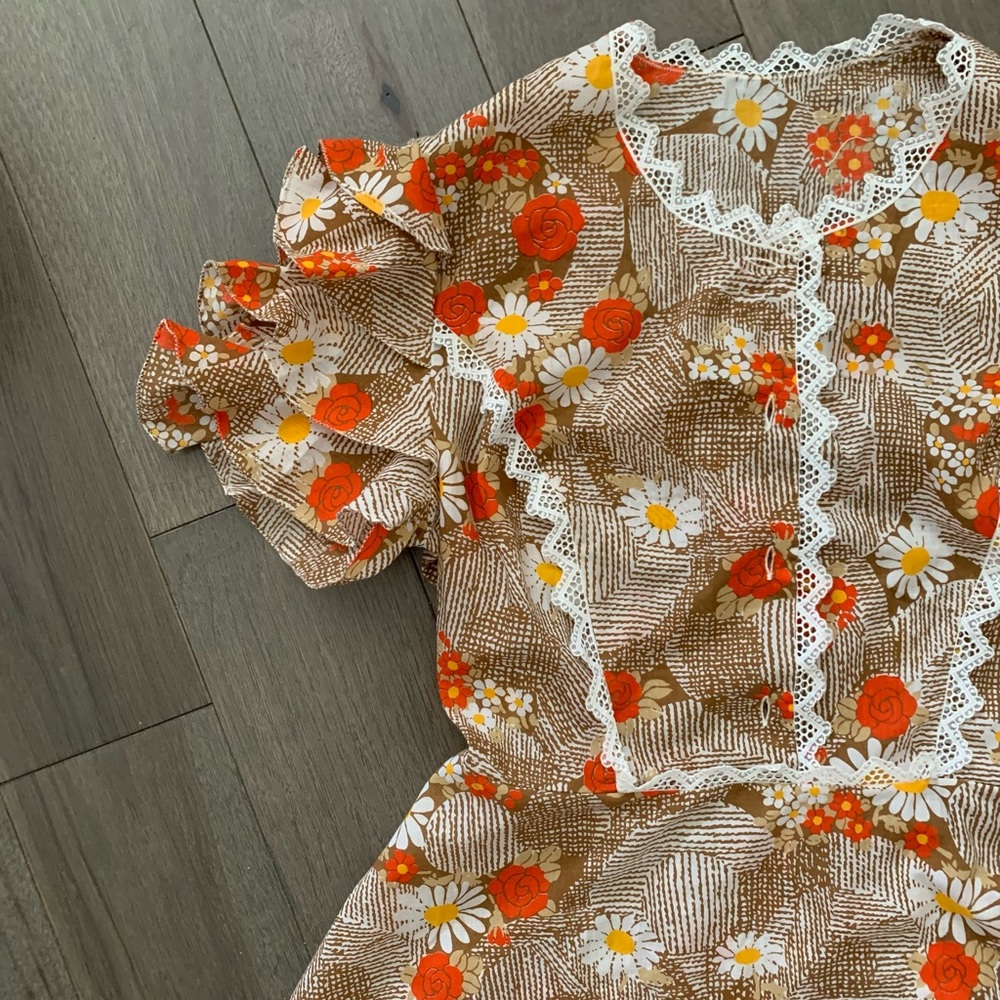 Vintage Italian Bright Floral Dress